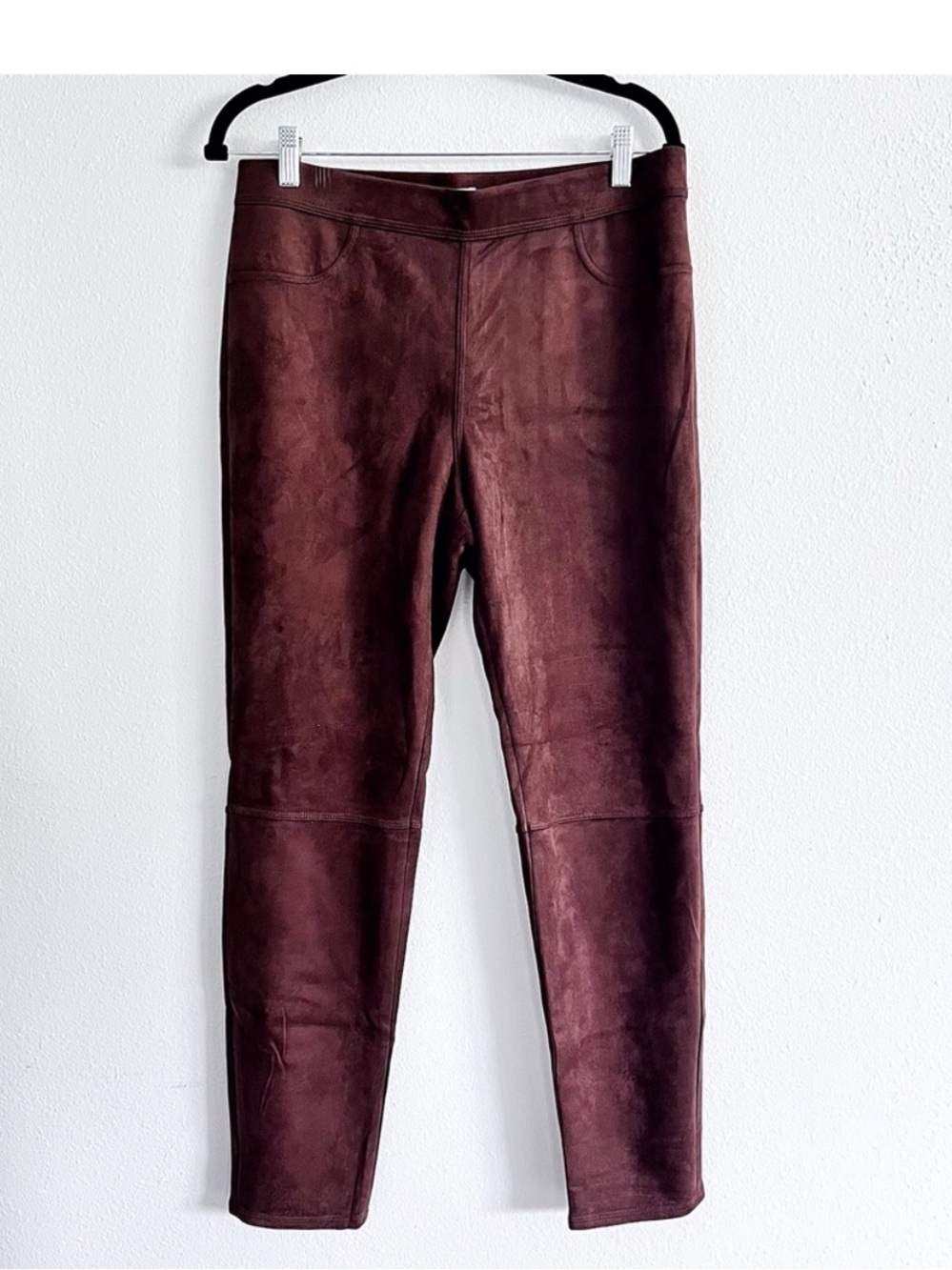 Max Studio Women’s Chocolate Brown Suede-Look Leggings Jeans